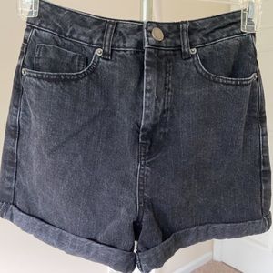 ASOS black denim shorts